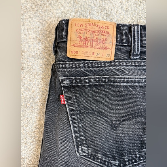 Vintage Levi’s 505 Black Denim Jeans – Men’s 34x30 Classic Straight Leg - Picture 6 of 8